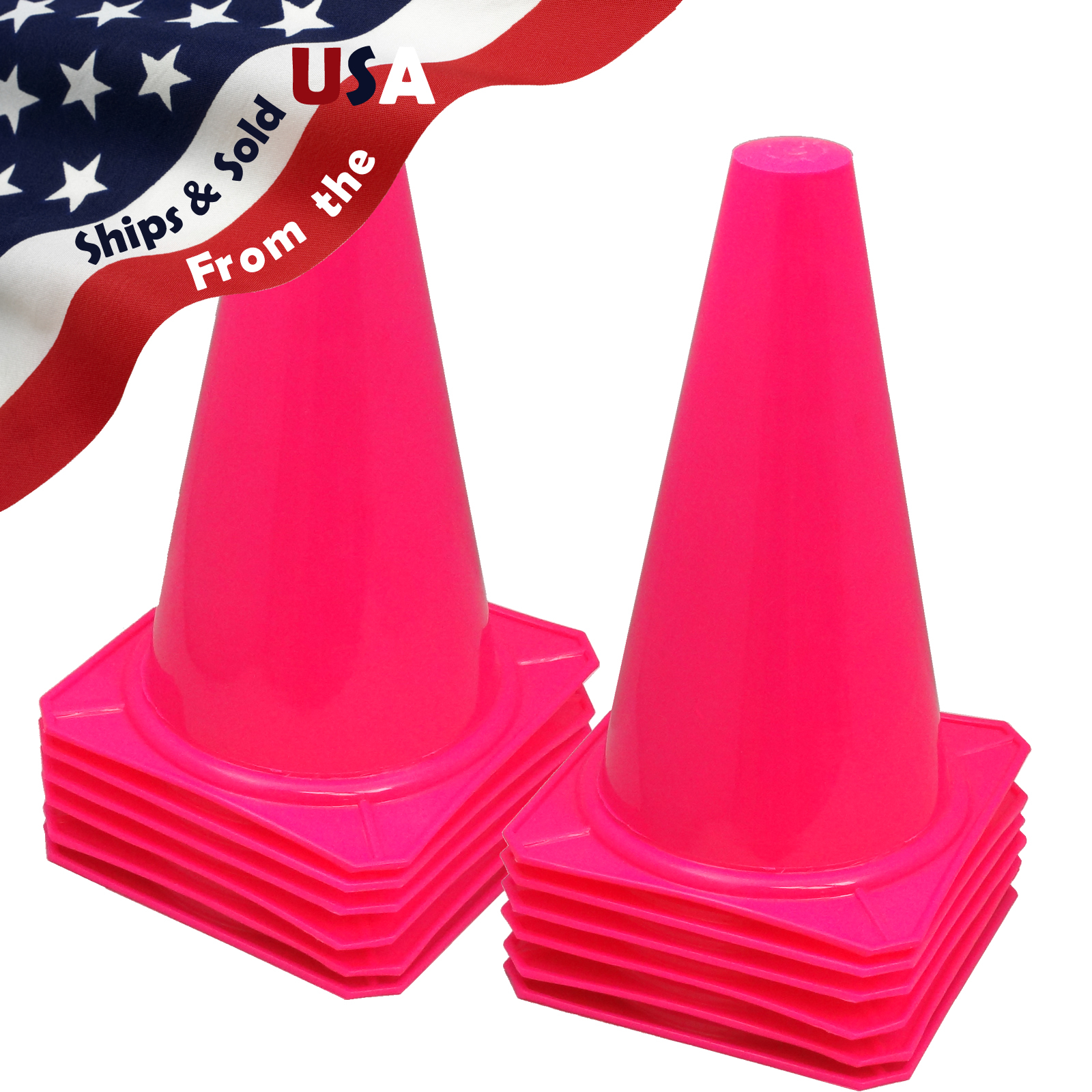 12 New 9" Tall Cones Soccer Football Traffic Safety PINK eBay