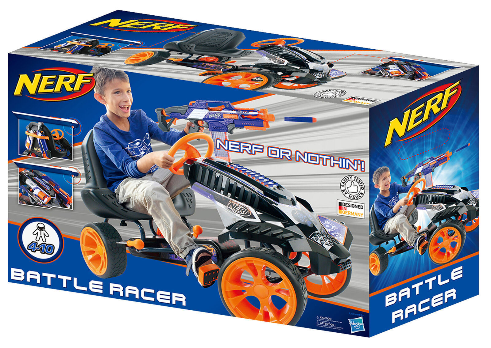 NEW Go Kart Cart For Kids NERF Ride On Car Pedal Powered Racer Dart Battle Toy