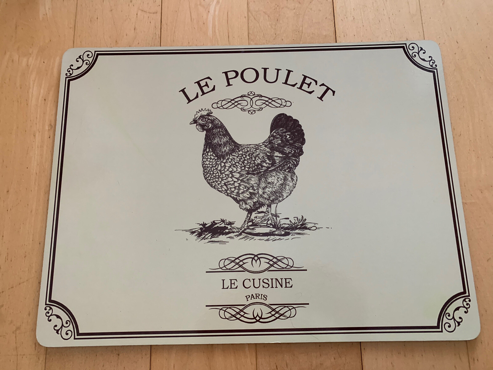 Le Cusine Paris Hardboard and Cork Placemats Animals 4pc Pig Cow Fish