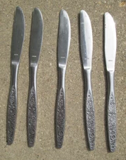 Lot of 5 Interpur Jardinera Pattern Japan Sunflower Floral Dinner Table Knives