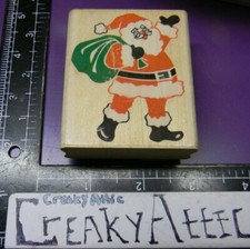 SANTA CLAUS WITH GIFTS WAVING RUBBER STAMP STAMPEDE RETIRED Z-408-E CREAKYATTIC