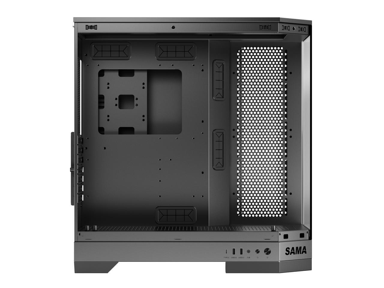 Sama 3021-Игровой компьютер ATX Full Tower с двумя разъемами USB 30 и закаленным стеклом Type C черного цвета