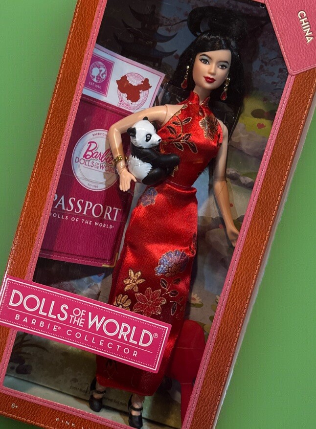 Barbie Pink Label China Passport DOTW Doll w Adorable Pet Panda