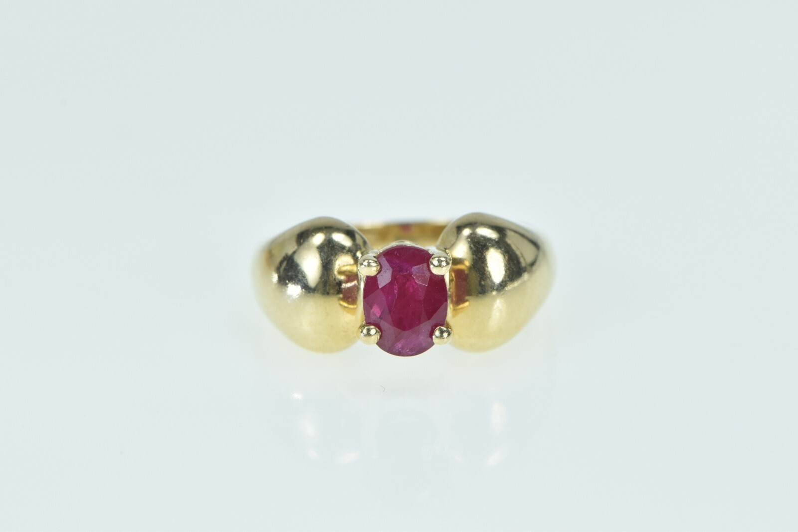 14K Natural Ruby Vintage Statement Engagement Rin… - image 1
