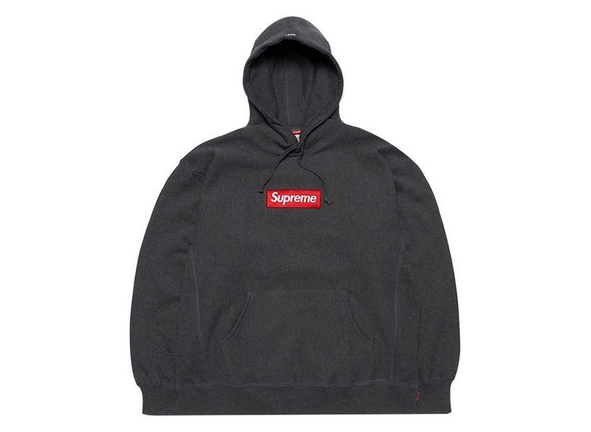 Supreme Box Logo Hooded Sweatshirt Charcoal (21FW) | eBay