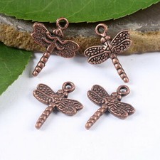 30pcs antiqued copper tone dragonfly charms h1909