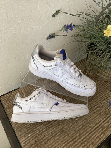 nike court vision low white metallic