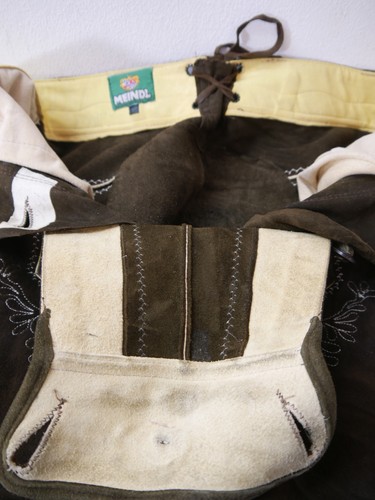 Damen Lederhose von Meindl mit Stickerei leicht speckig Ziegenvelour Gr.40 - Bild 4 von 8