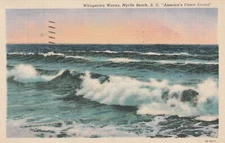 Postcard - Myrtle Beach, South Carolina Whispering Waves, Linen