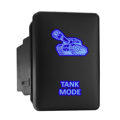 TANK MODE Blue LED Backlit Switch Short Push Button 1.28''x 0.87'' (Fit: Toyota)