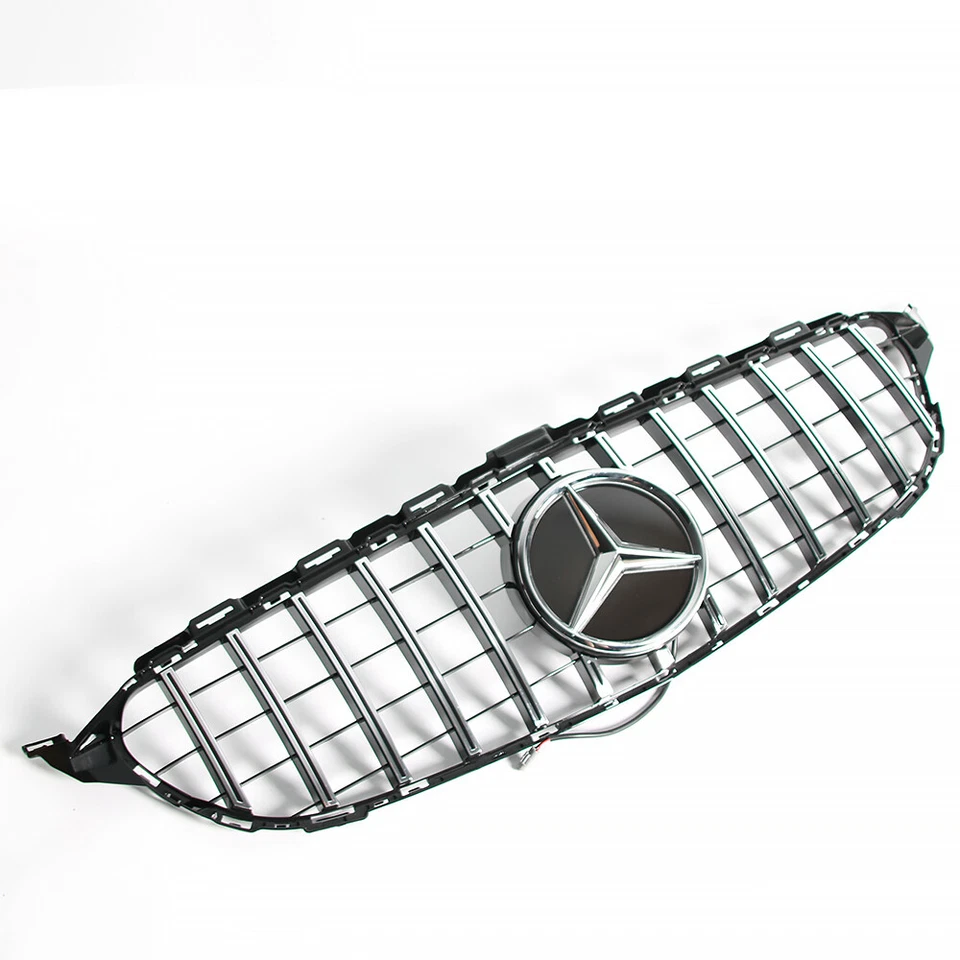 Front Grille Grill W/LED Emblem For Mercedes Benz W205 2019-2021 C300 C200 C43  Foto 2 de 4