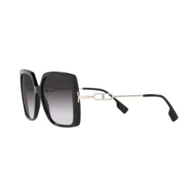 Burberry Luna BE4332 Sunglasses Black Grey Gradient Oversized Square New Burberry LUNA BE 4332 Black/Grey Shaded (30018G) Sunglasses  main image 4