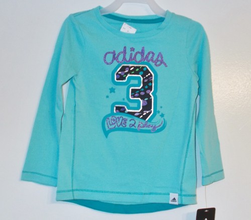 Adidas Toddler Girls Long Sleeve Shirts 6 Styles in Sizes 2T, 3T, or 4T NWT - Picture 4 of 5