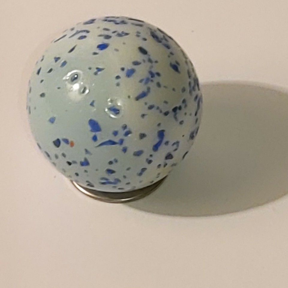2X White / light blue, with Blue Speckle Vintage Large Sized Marble