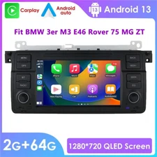 Android 13 Car Stereo Carplay GPS Radio 64GB For BMW M3 E46 325i 330i 1998-2006