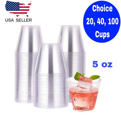 5 oz Clear Hard Plastic Cups Small Wedding Tumblers for Party tableware |  eBay