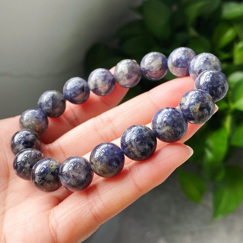 12.5mm Natural Lolite Cordierite Gemstone Beads Bracelet C1207 - Picture 6 of 6