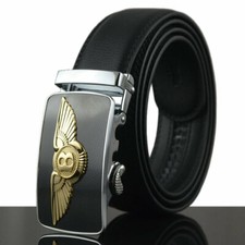 Fashion Men's Leather Belt Bentley Carsmatic Buckle Belt Ratchet Strap Waistband