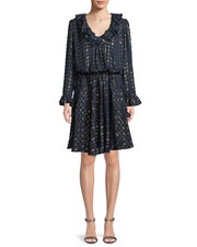 NWT tory burch jasmine metallic-stripe dress size 6