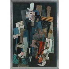 Picasso, Vintage Litho 28 x 19 in. Modern Abstract Cubism "Man With Pipe" 1915