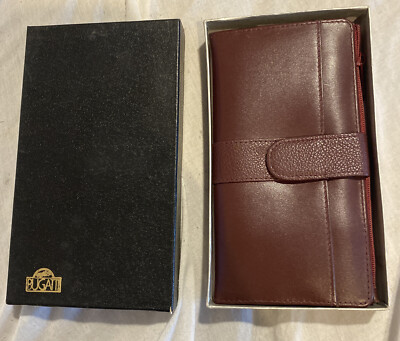 Bugatti Women s Burgundy Leather Wallet Billfold BUR226 w/Zip Pouch *Lynn MA NEW
