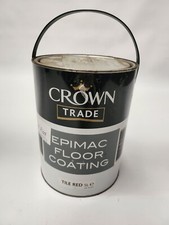 4x Crown Trade Epimac Tile Red 5L Floor Paint Coating Tins Epoxy