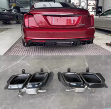 Black Steel Car Rear Dual Exhaust Pipe Tail Muffler Tip For Cadillac CT5 20-24