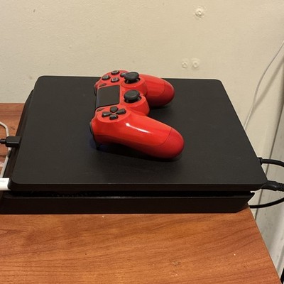 Sony PlayStation 4 Slim Black Home Console w/ Red DualShock 4 Wireless