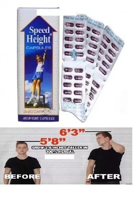 Speed Height Herbal Original Capsules 120 Caps Quick Result for Growth Taller