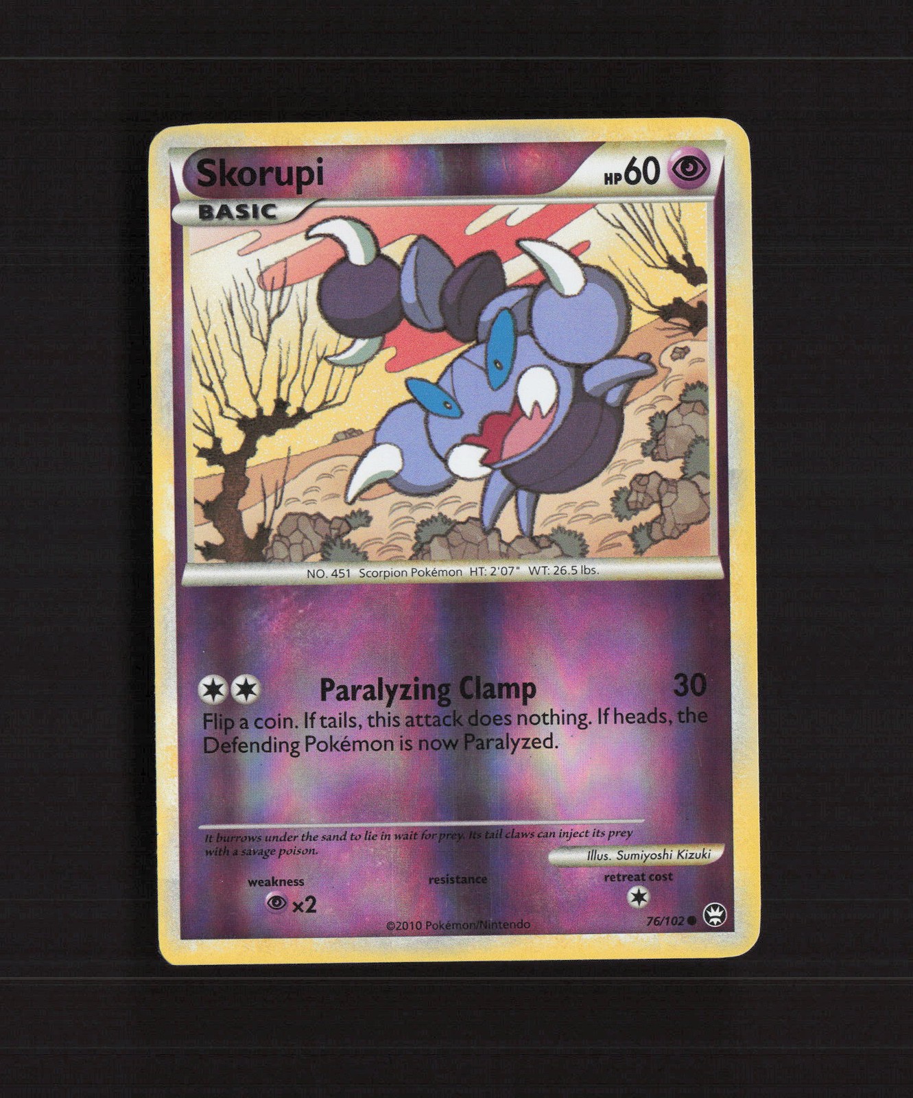 Skorupi 76/102 Triumphant Reverse Holo Pokemon Card LP