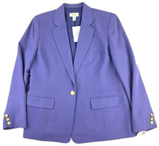 New Vintage Talbots Lavender Wool One Button Blazer Gold Buttons USA Womens 12