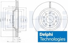 2x Bremsscheibe Delphi BG3975 2 Bremsscheiben Hinterachse Hinten