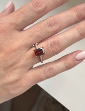 9ct Yellow Gold, Cuamba Garnet and Diamond Ring