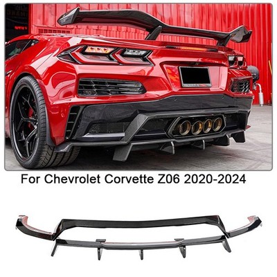 For Chevrolet Corvette C8 Z06 22UP REAL CARBON Rear Bumper Diffuser Lip Spoiler