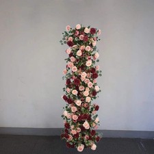 Rose Wedding Arch  Backdrop   Burgundy Pink Floral Garland
