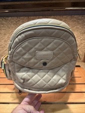 TushBaby Beige Quilted Hip Seat Baby Carrier w/ Storage Pocket, Buckle