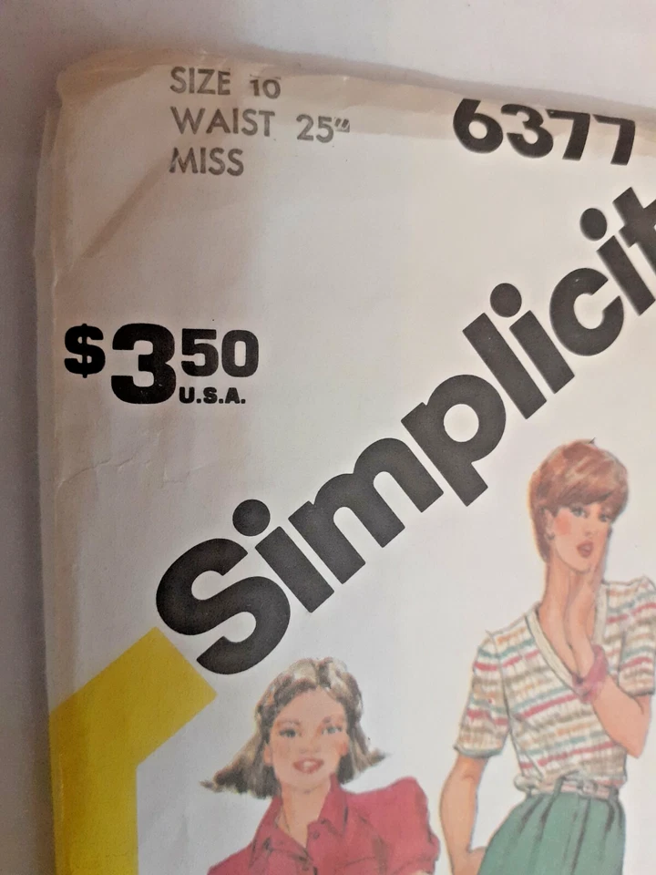 Simplicity 6377 Shorts Bermuda Walking Pleated Sewing Pattern Ladies 10 UC VTG - Image 3 of 4