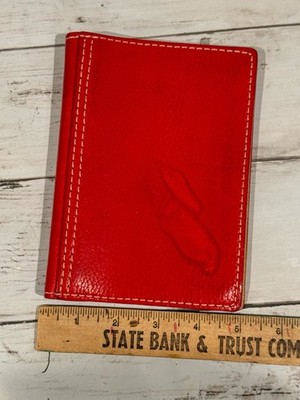 Chic Sparrow A6 Folio Red Leather Traveler s Notebook Cover 10  x 6.5 