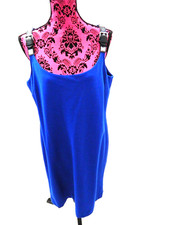 Michael Kors Womens Royal Blue Black Strappy Jumper XL Spandex Stretch Dress