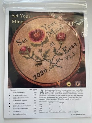 NEW NeedleWork Press Set Your Mind at Ease Cross Stitch Chart (2020) Pattern