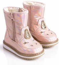 Cat Jack Toddler Girls Size 5 Unicorn Boots Pink Fur Lined Zipper Cute Shoes