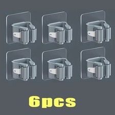 6X Wall Mount Mop Organiser, Brush Broom Holder, Kitchen Tool, Storage Solution