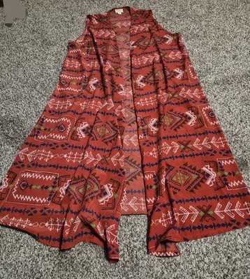LulaRoe Size M Joy Long Sleeveless Vest