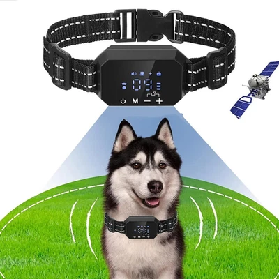 GPS Inalámbrico Valla para Perros Descarga Eléctrica Vibración Rango 100-3300 Pies Ajustable Warni