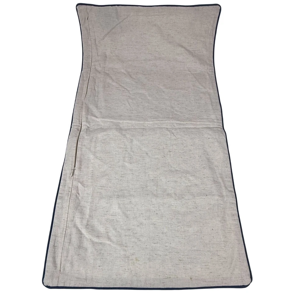 Williams Sonoma Trellis Linen Embroidered Blue Pillow Cover 29" X 16" - Image 3 of 4