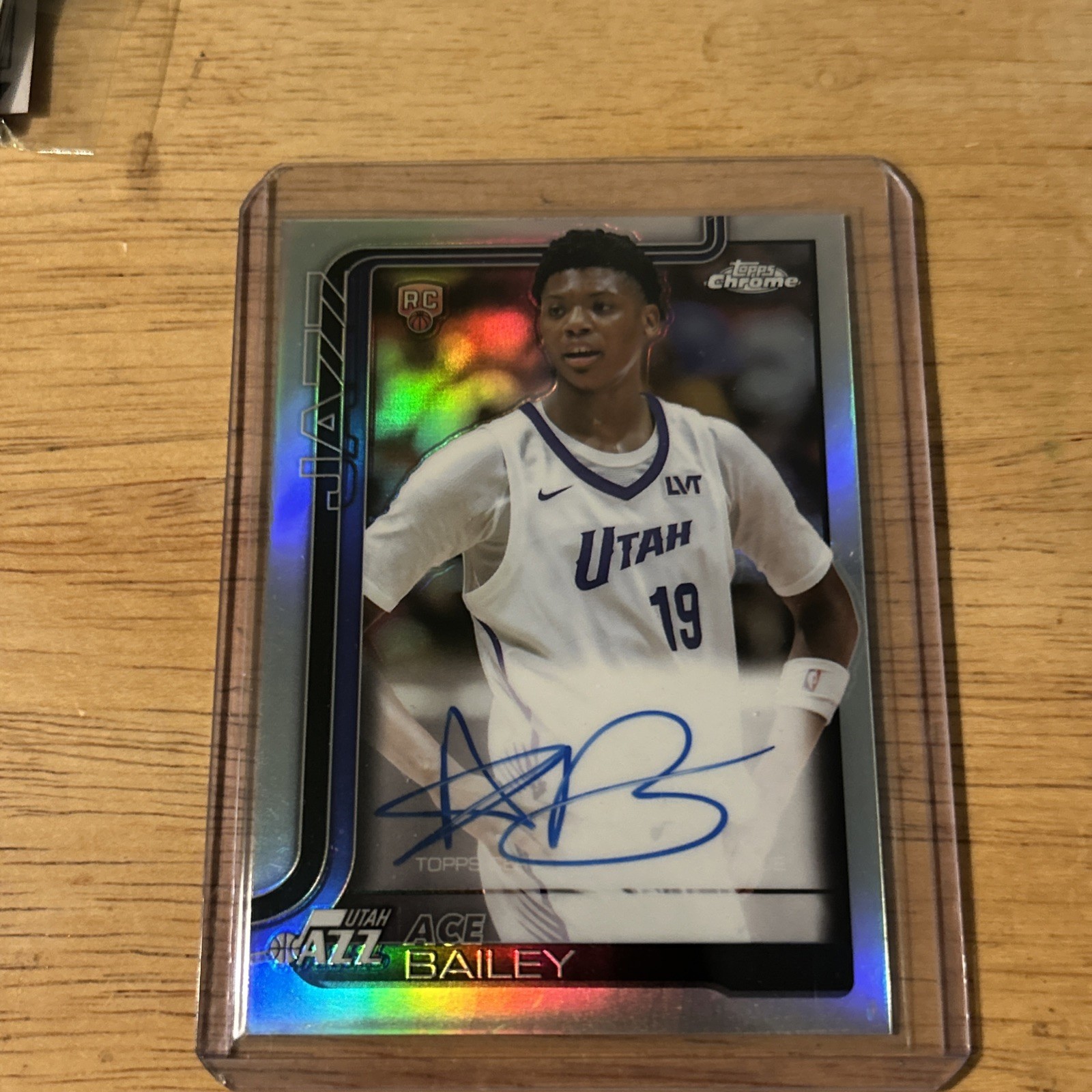 2025-26 Topps Chrome Ace Bailey Rookie Refractor Auto #TCAR-AB Jazz