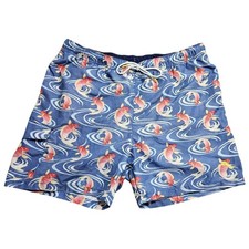 Tommy Bahama XL AOP Blue Koi Fish Print Swim Trunks Cargo Pocket Board Shorts