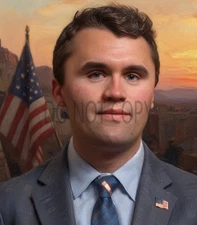 Charlie Kirk MAGA Christian Oil Painting Style Print AI Generated 8X10 Print