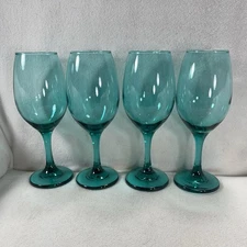 Cristar Rioja Smoke Green Water/ Wine Goblet 12oz Teal New Set 4