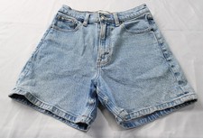 Abercrombie Fitch Women's High Rise Dad Shorts GA1 Light Wash Size 25